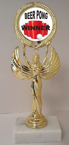 Beer Pong Trophy 8-1/4" Tall  AS LOW AS $3.99 each FREE SHIPPING T05N4 Winner