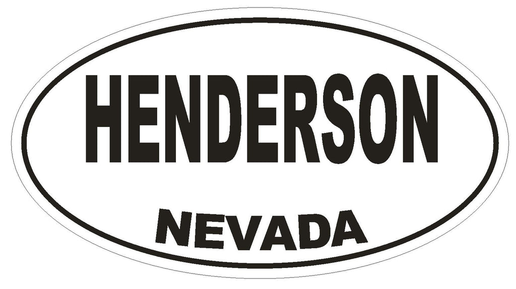 Henderson Nevada Oval Bumper Sticker or Helmet Sticker D2895 Euro Oval - Winter Park Products