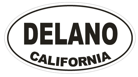 Delano California Oval Bumper Sticker or Helmet Sticker D2854 Euro Oval - Winter Park Products