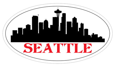 Seattle Washington Oval Bumper Sticker or Helmet Sticker D3763