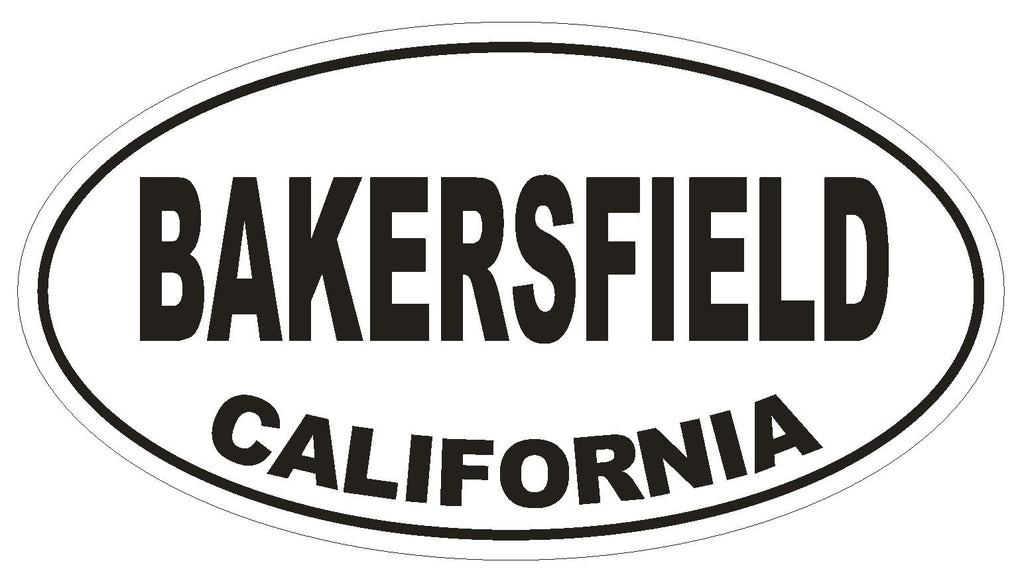 Bakersfield California Oval Bumper Sticker or Helmet Sticker D2784 Euro Oval - Winter Park Products