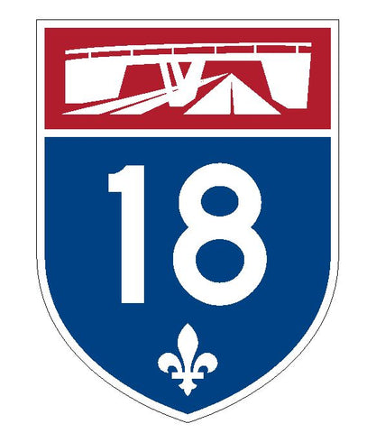Quebec Autoroute 18 Sticker Decal R4839 Canada Highway Route Sign Canadian