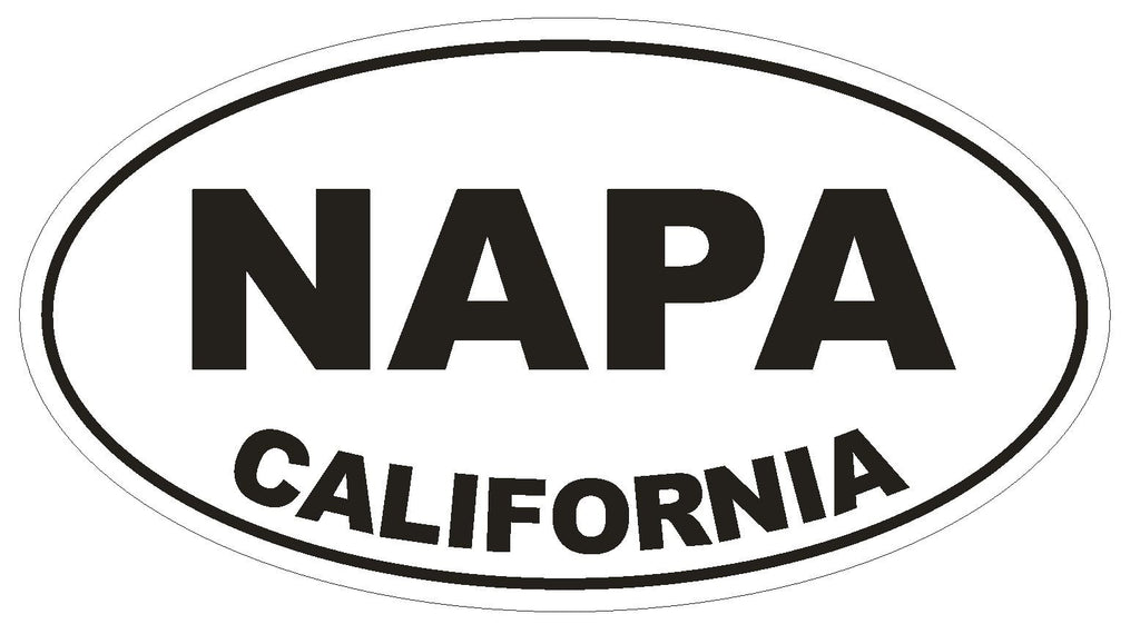 Napa California Oval Bumper Sticker or Helmet Sticker D2800 Euro Oval - Winter Park Products