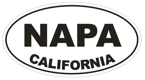 Napa California Oval Bumper Sticker or Helmet Sticker D2800 Euro Oval - Winter Park Products