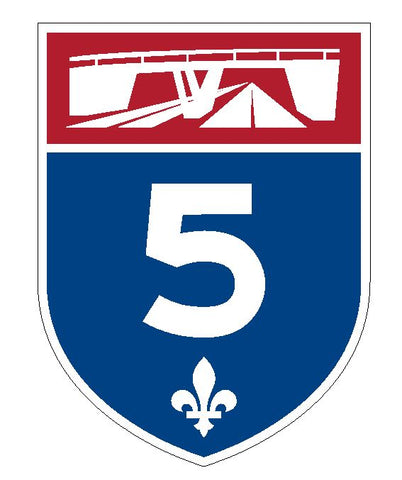 Quebec Autoroute 5 Sticker Decal R4815 Canada Highway Route Sign Canadian