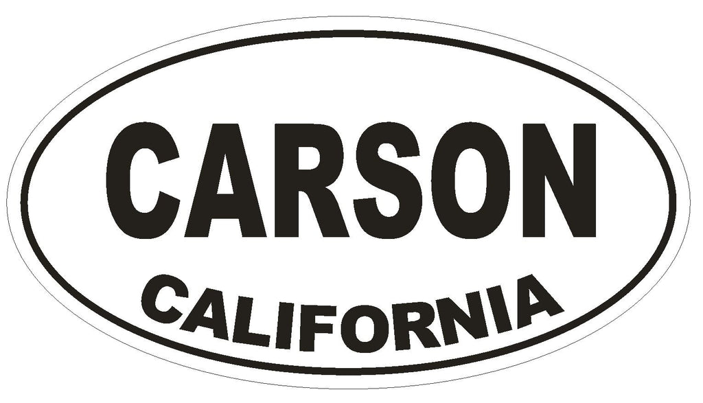 Carson California Oval Bumper Sticker or Helmet Sticker D2788 Euro Oval - Winter Park Products
