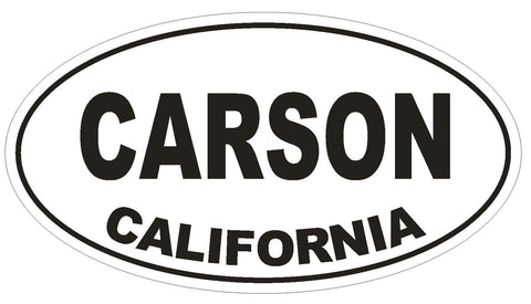 Carson California Oval Bumper Sticker or Helmet Sticker D2788 Euro Oval - Winter Park Products