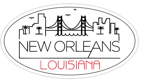 New Orleans Oval Bumper Sticker or Helmet Sticker D3765 Louisiana