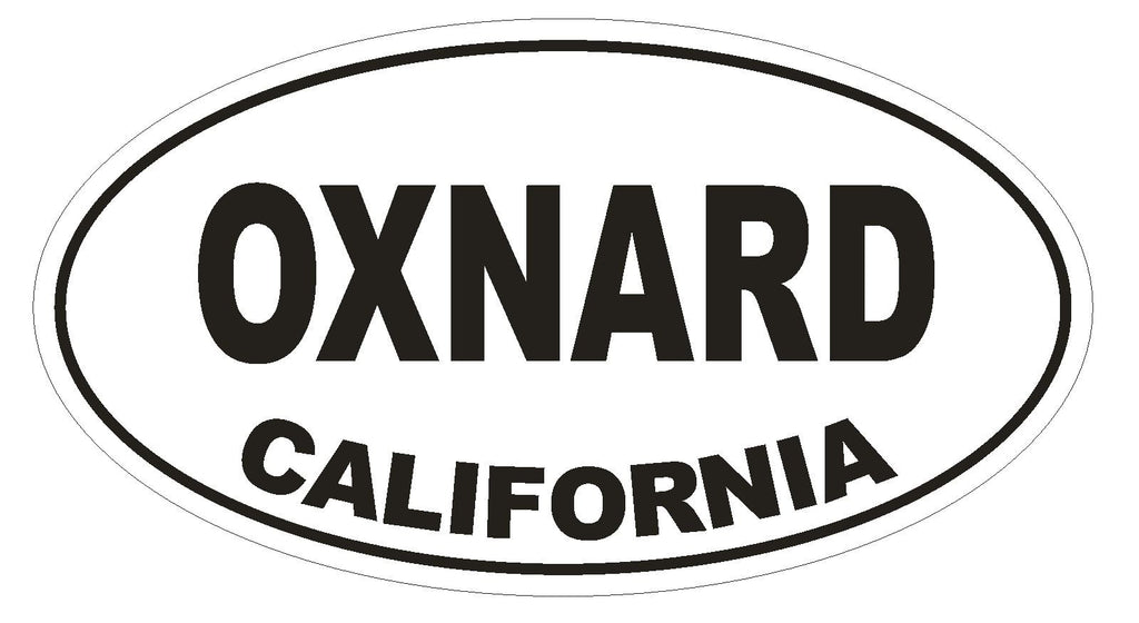 Oxnard California Oval Bumper Sticker or Helmet Sticker D2806 Euro Oval - Winter Park Products