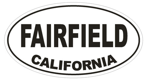 Fairfield California Oval Bumper Sticker or Helmet Sticker D2791 Euro Oval - Winter Park Products
