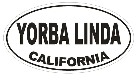 Yorba Linda California Oval Bumper Sticker or Helmet Sticker D2834 Euro Oval - Winter Park Products