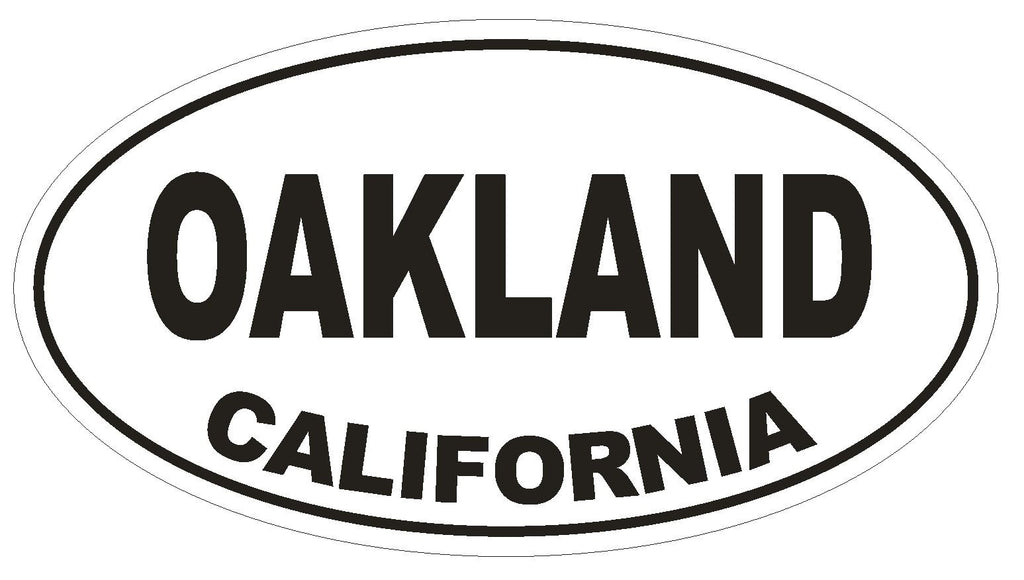 Oakland California Oval Bumper Sticker or Helmet Sticker D2802 Euro Oval - Winter Park Products
