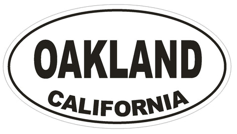 Oakland California Oval Bumper Sticker or Helmet Sticker D2802 Euro Oval - Winter Park Products