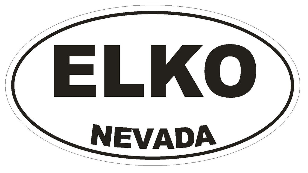 Elko Nevada Oval Bumper Sticker or Helmet Sticker D2901 Euro Oval - Winter Park Products