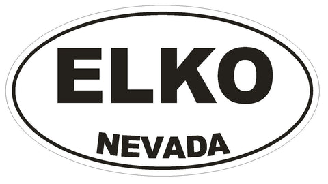 Elko Nevada Oval Bumper Sticker or Helmet Sticker D2901 Euro Oval - Winter Park Products