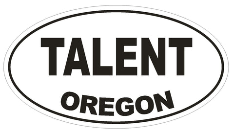 Talent Oregon Oval Bumper Sticker or Helmet Sticker D2753 Euro Oval - Winter Park Products