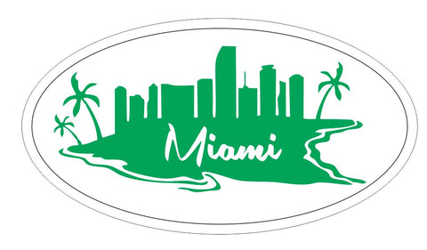 Miami Florida Oval Bumper Sticker or Helmet Sticker D3768