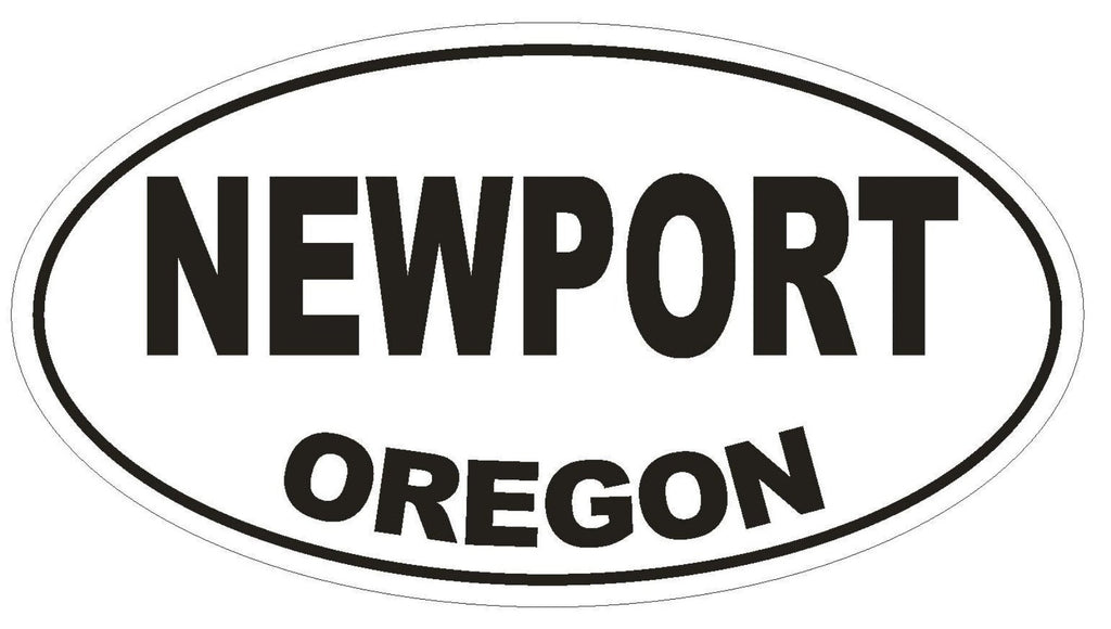Newport Oregon Oval Bumper Sticker or Helmet Sticker D2760 Euro Oval - Winter Park Products