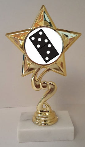 Domino Trophy 7" Tall  AS LOW AS $3.99 each FREE SHIPPING T03N2