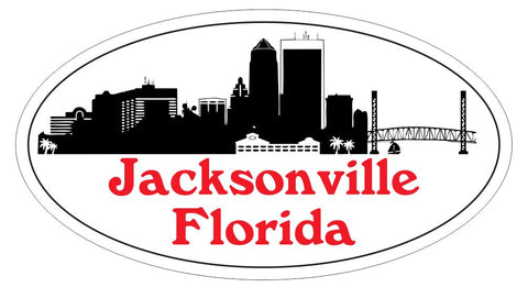 Jacksonville Florida Oval Bumper Sticker or Helmet Sticker D3767