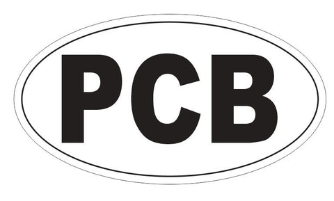 PCB Panama City Beach Oval Bumper Sticker or Helmet Sticker D3752 Euro Oval
