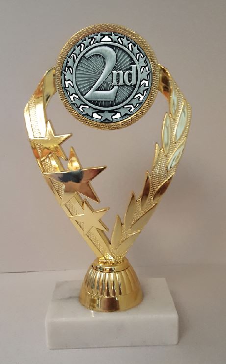 2nd Place Trophy 7-1/4" Tall  AS LOW AS $3.99 each FREE SHIPPING T02N14