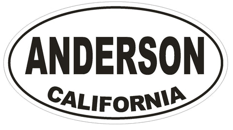 Anderson California Oval Bumper Sticker or Helmet Sticker D2847 Euro Oval - Winter Park Products