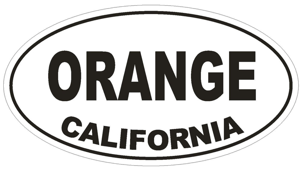 Orange California Oval Bumper Sticker or Helmet Sticker D2805 Euro Oval - Winter Park Products