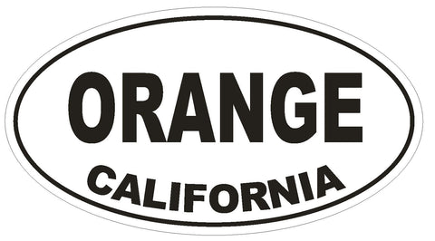 Orange California Oval Bumper Sticker or Helmet Sticker D2805 Euro Oval - Winter Park Products