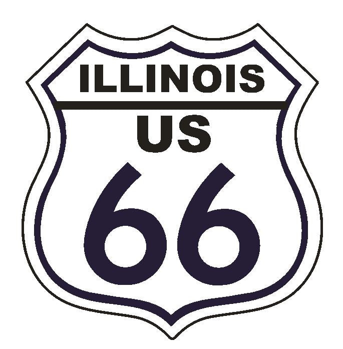 Illinois RT 66 Route 66 Sticker MADE IN THE USA D2887 - Winter Park Products
