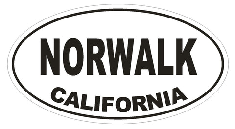 Norwalk California Oval Bumper Sticker or Helmet Sticker D2801 Euro Oval - Winter Park Products