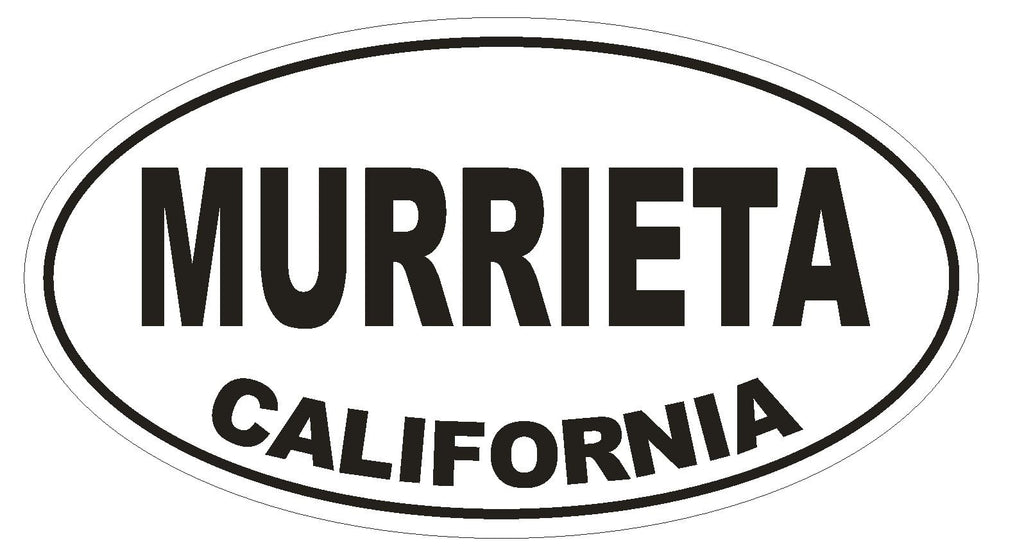 Murrieta California Oval Bumper Sticker or Helmet Sticker D2799 Euro Oval - Winter Park Products