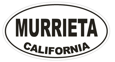 Murrieta California Oval Bumper Sticker or Helmet Sticker D2799 Euro Oval - Winter Park Products