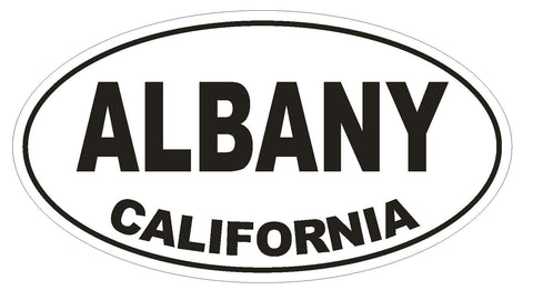 Albany California Oval Bumper Sticker or Helmet Sticker D2761 Euro Oval - Winter Park Products
