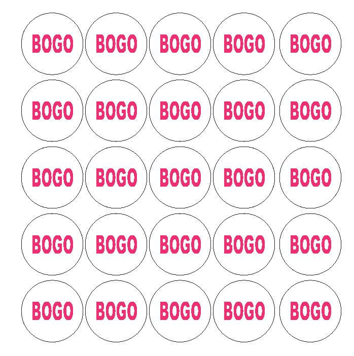 Pink Buy One Get One BOGO Sale Sticker Retail Store FLEA MARKET Boutique #D29 - Winter Park Products