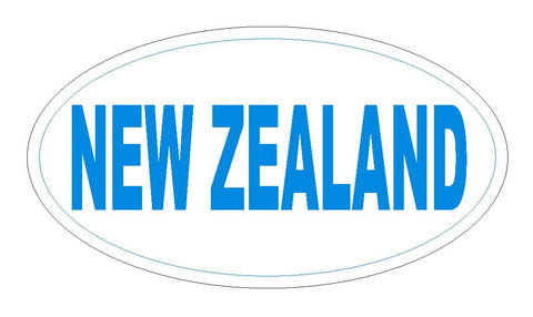 New Zealand Oval Bumper Sticker or Helmet Sticker D2907 Euro Oval Country Code - Winter Park Products