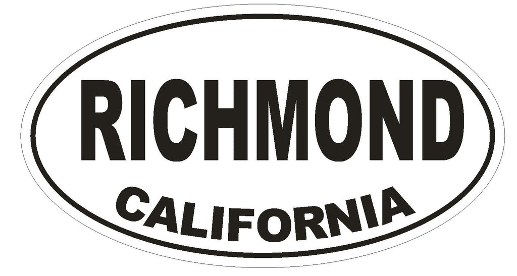 Richmond California Oval Bumper Sticker or Helmet Sticker D2811 Euro Oval - Winter Park Products
