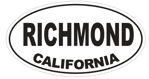 Richmond California Oval Bumper Sticker or Helmet Sticker D2811 Euro Oval - Winter Park Products