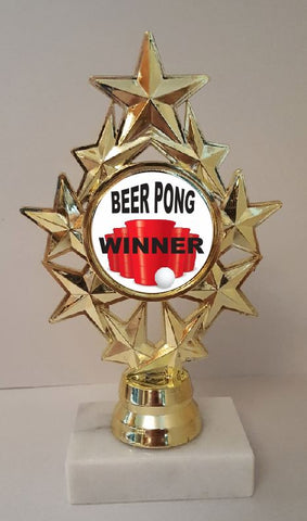 Beer Pong Trophy 7" Tall  AS LOW AS $3.99 each FREE SHIPPING T04N4 Winner