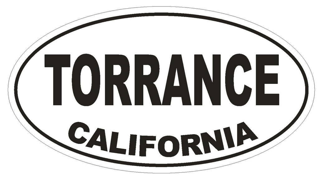 Torrance California Oval Bumper Sticker or Helmet Sticker D2829 Euro Oval - Winter Park Products