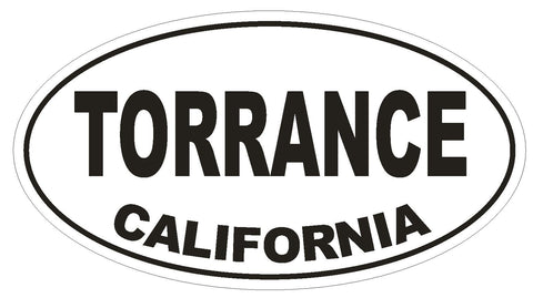Torrance California Oval Bumper Sticker or Helmet Sticker D2829 Euro Oval - Winter Park Products