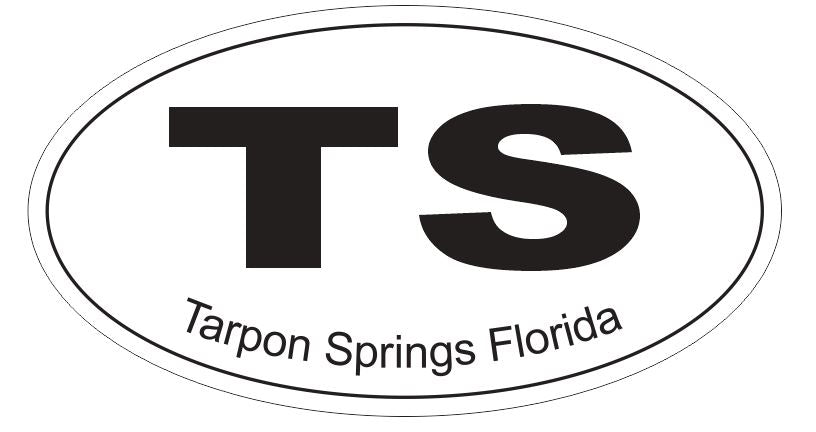 Tarpon Springs Florida Oval Bumper Sticker or Helmet Sticker D3757