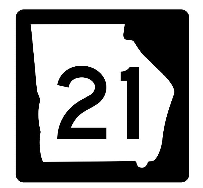 Georgia State Route 21 Sticker R3570 Highway Sign