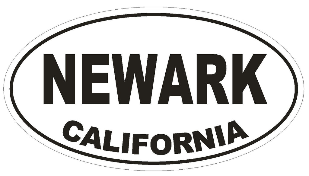 Newark California Oval Bumper Sticker or Helmet Sticker D2864 Euro Oval - Winter Park Products