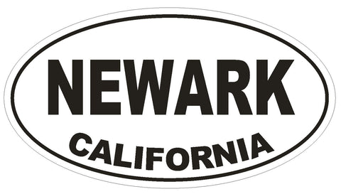 Newark California Oval Bumper Sticker or Helmet Sticker D2864 Euro Oval - Winter Park Products