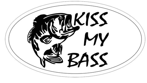 Bass Fishing Sticker Oval Bumper Sticker or Helmet Sticker D3824 Funny Fisherman
