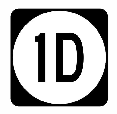 Delaware Route 1D Sticker Decal R1105 Highway Sign - Winter Park Products