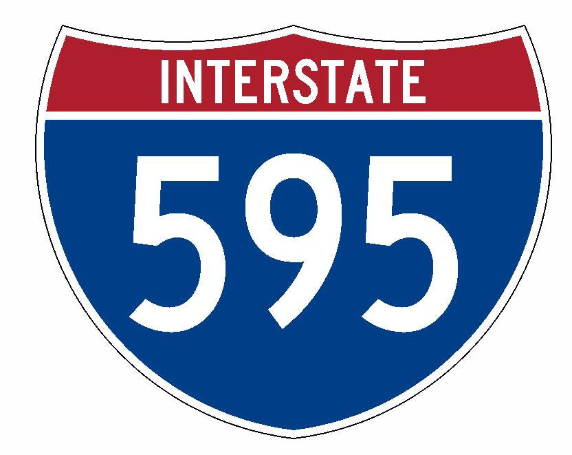 Interstate 595 Sticker R2337 Highway Sign Road Sign - Winter Park Products