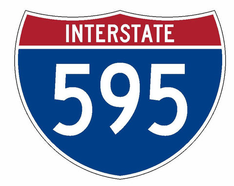 Interstate 595 Sticker R2337 Highway Sign Road Sign - Winter Park Products