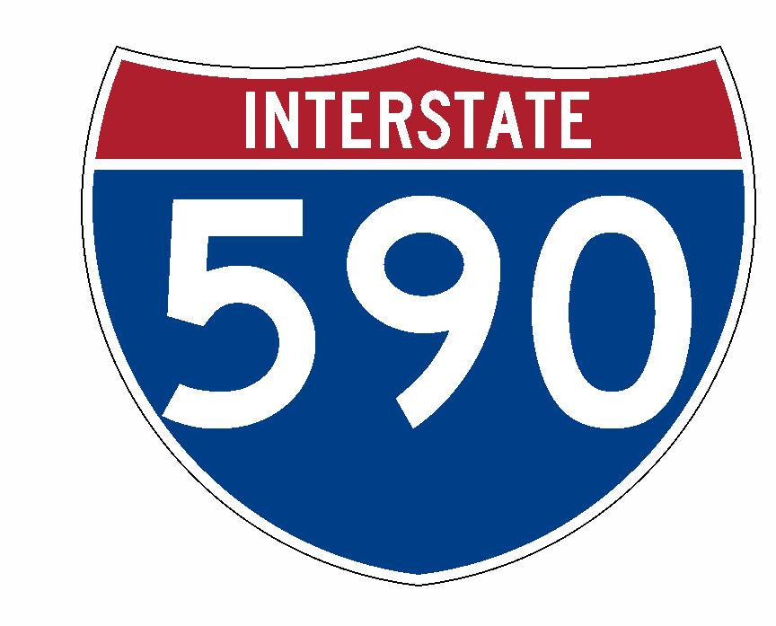 Interstate 590 Sticker R2315 Highway Sign Road Sign - Winter Park Products